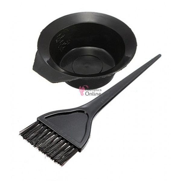 Set pentru vopsit parul cu bol Negru, set 2 piese